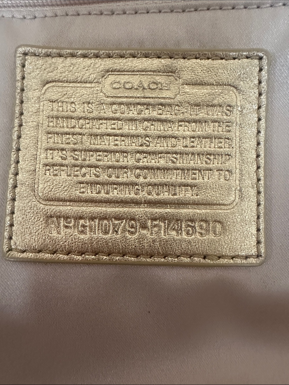 Coach Signature C Penelope Jacquard Logo Gold Leather Trim & Coach Cherry Charm - Picture 7 of 16